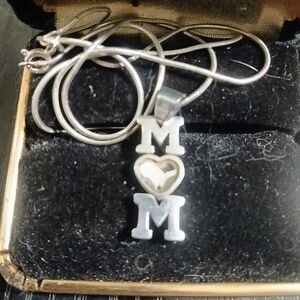 Sterling-Tone M♥M Pendant Necklace - Silver